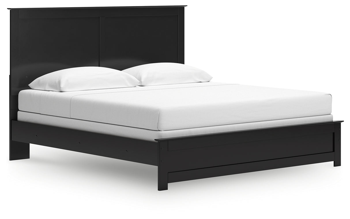 Maribel King Panel Bed with Dresser and Nightstand in Black from Ashley - Luna Furniture