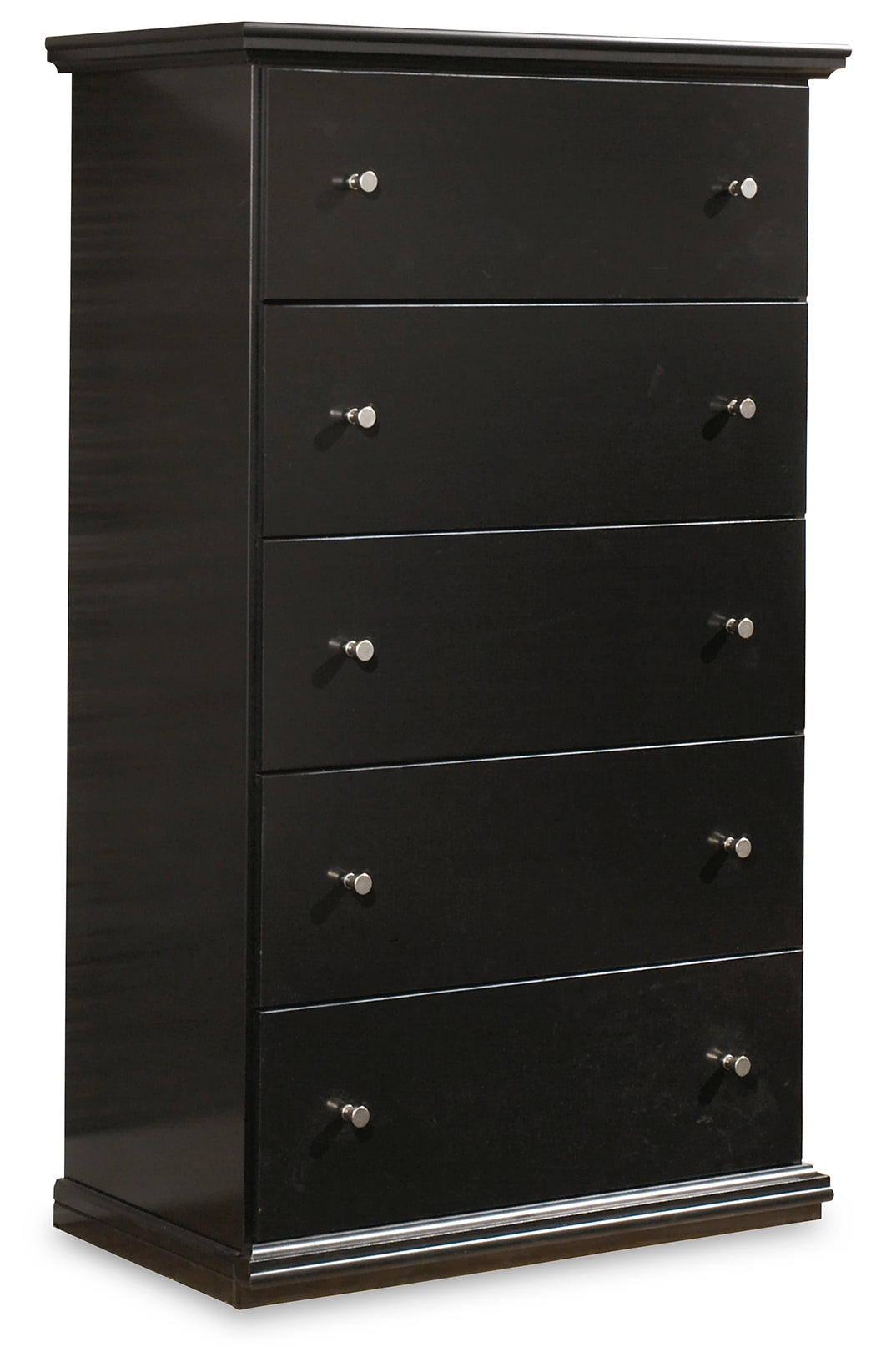 Maribel Queen Panel Bed with Mirrored Dresser, Chest and Nightstand in Black from Ashley Furniture - Luna Furniture