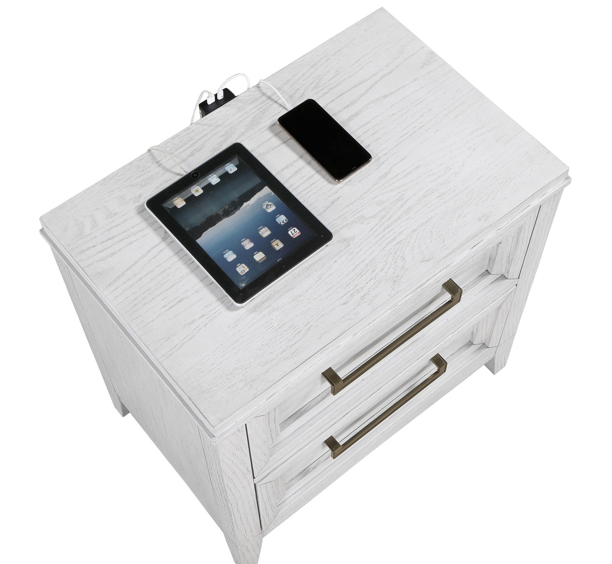 Marielle Distressed White 2-Drawer Nightstand from Coaster - Luna Furniture