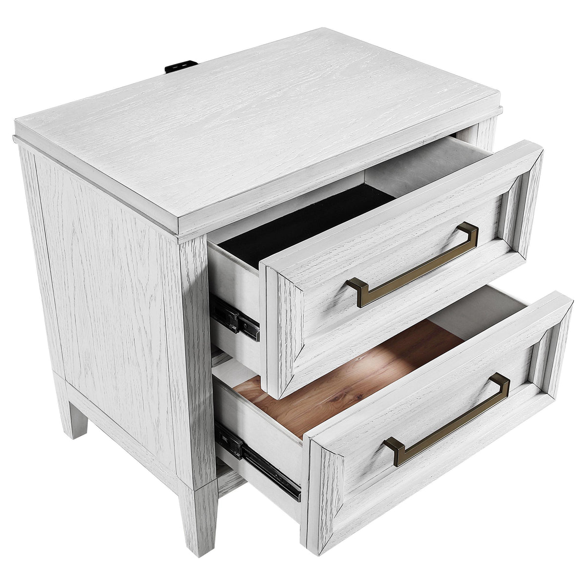 Marielle Distressed White 2-Drawer Nightstand from Coaster - Luna Furniture