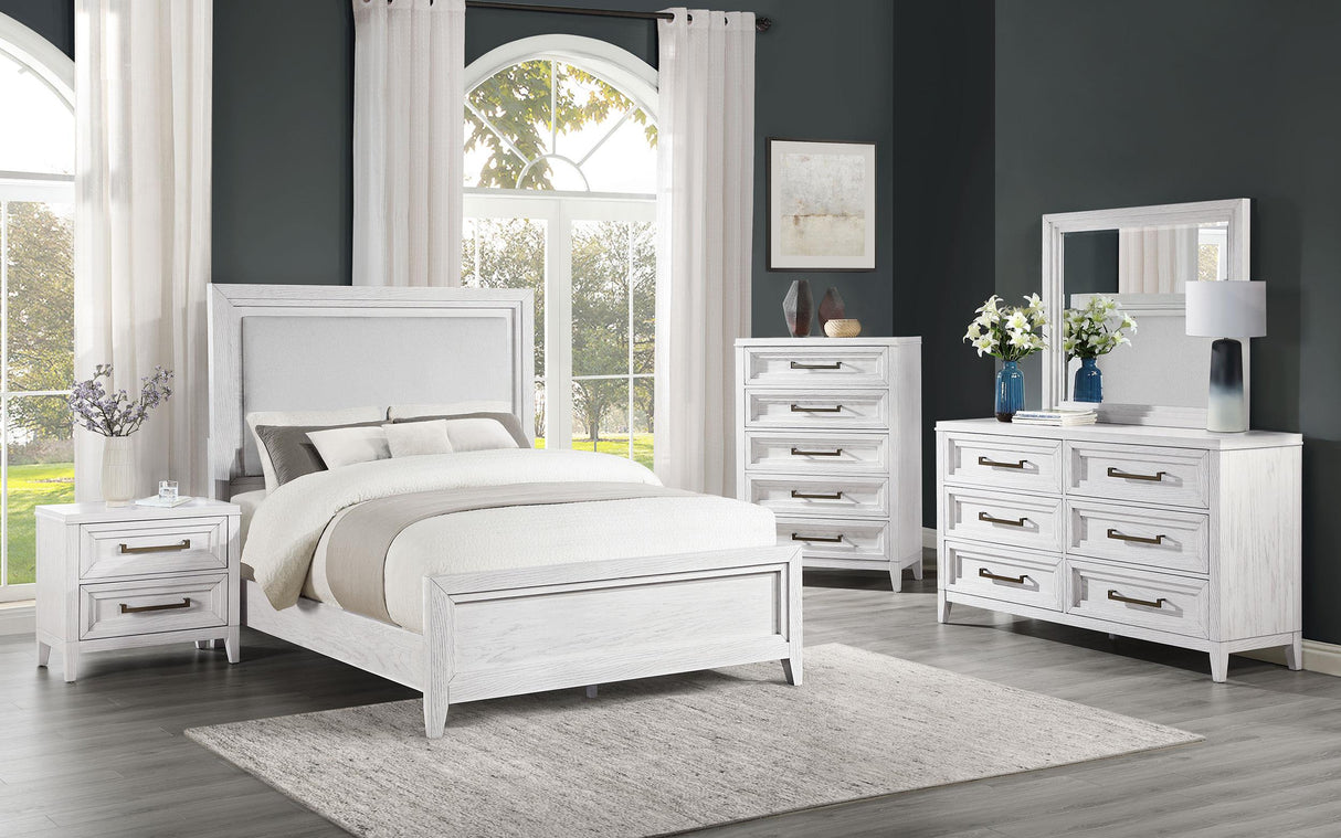 Marielle Distressed White 5-Drawer Bedroom Chest from Coaster - Luna Furniture