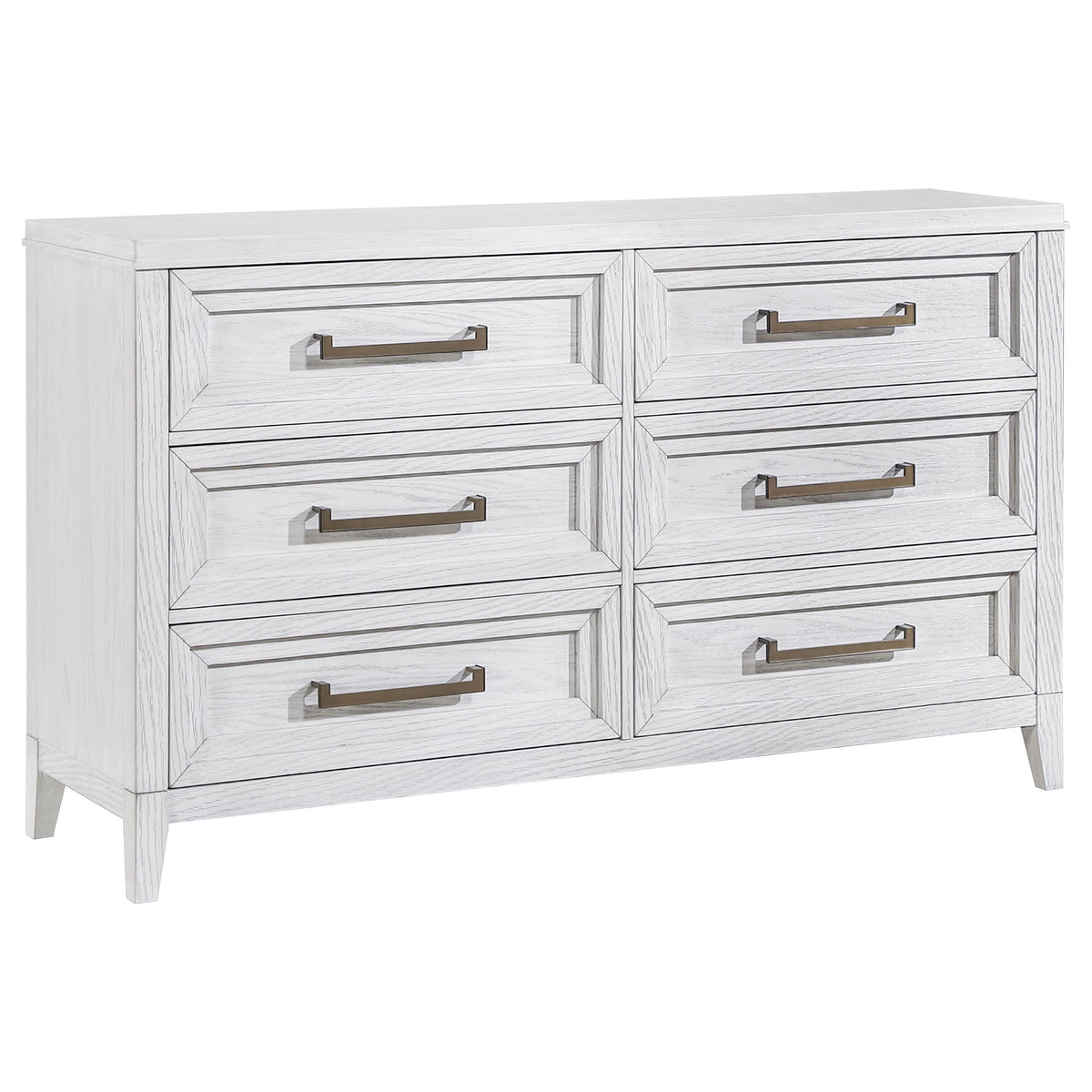 Marielle Distressed White 6-Drawer Bedroom Dresser from Coaster - Luna Furniture
