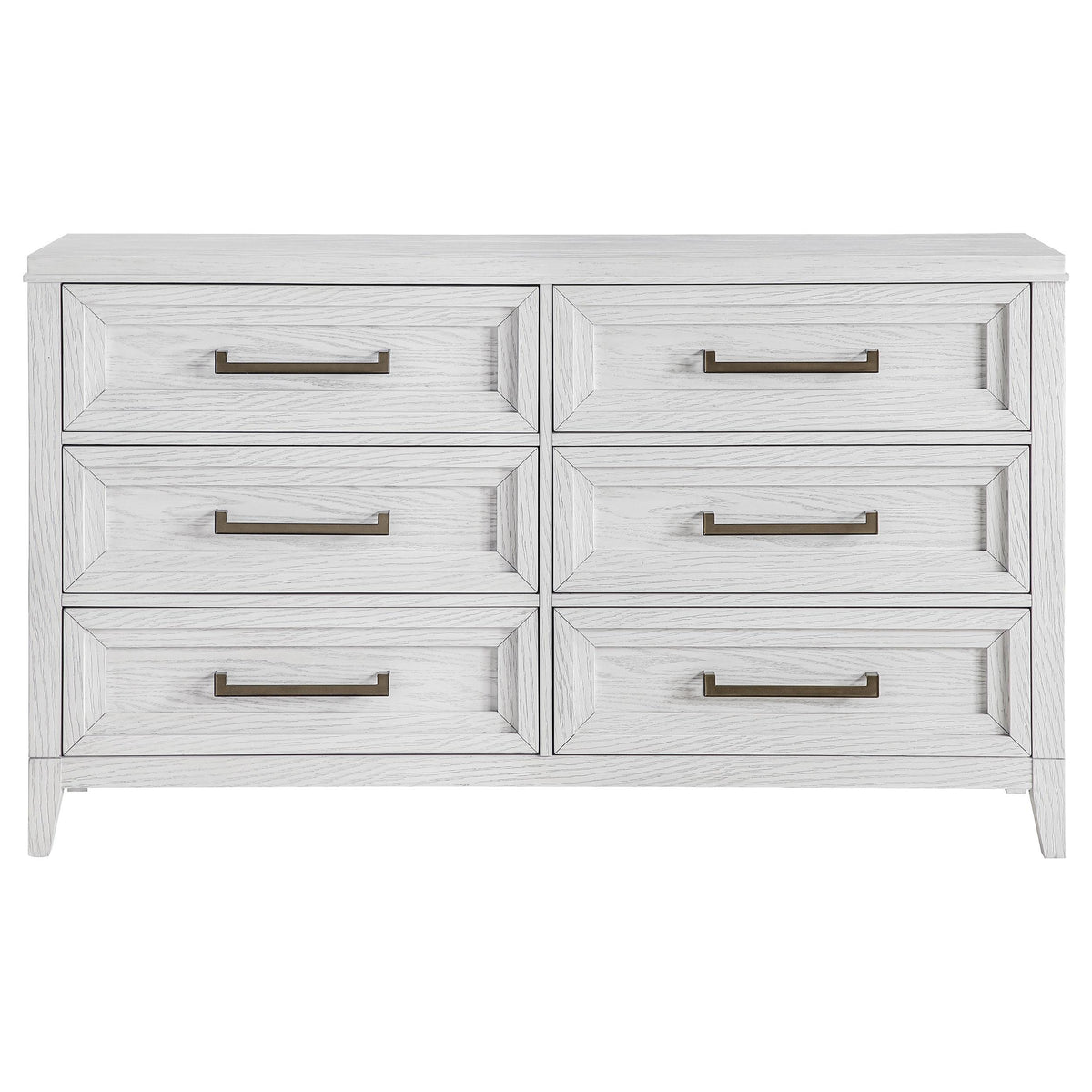 Marielle Distressed White 6-Drawer Bedroom Dresser from Coaster - Luna Furniture