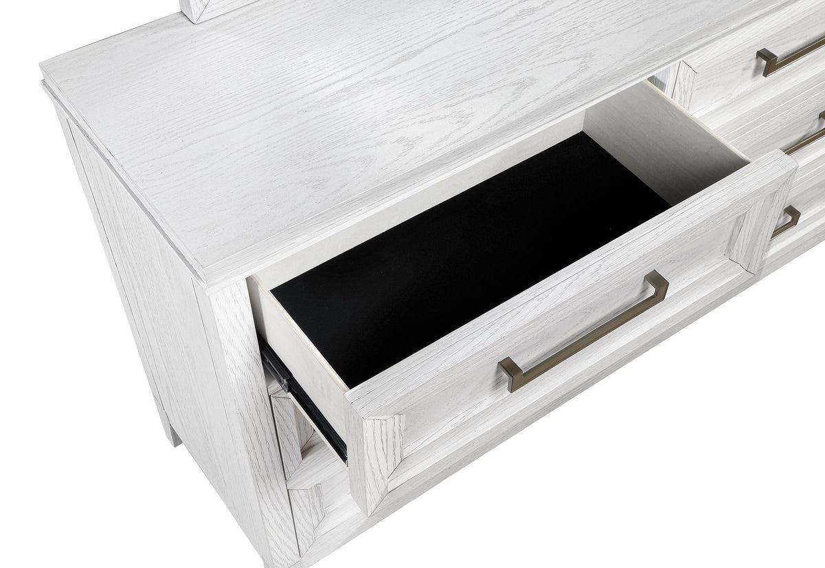 Marielle Distressed White 6-Drawer Bedroom Dresser from Coaster - Luna Furniture