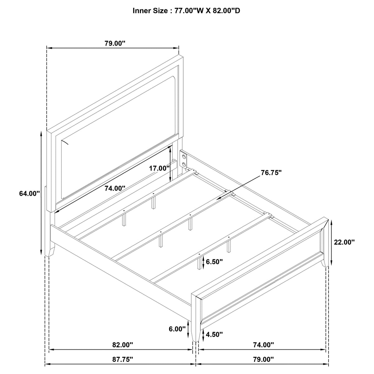 Marielle Distressed White Eastern King LED Panel Bed from Coaster - Luna Furniture