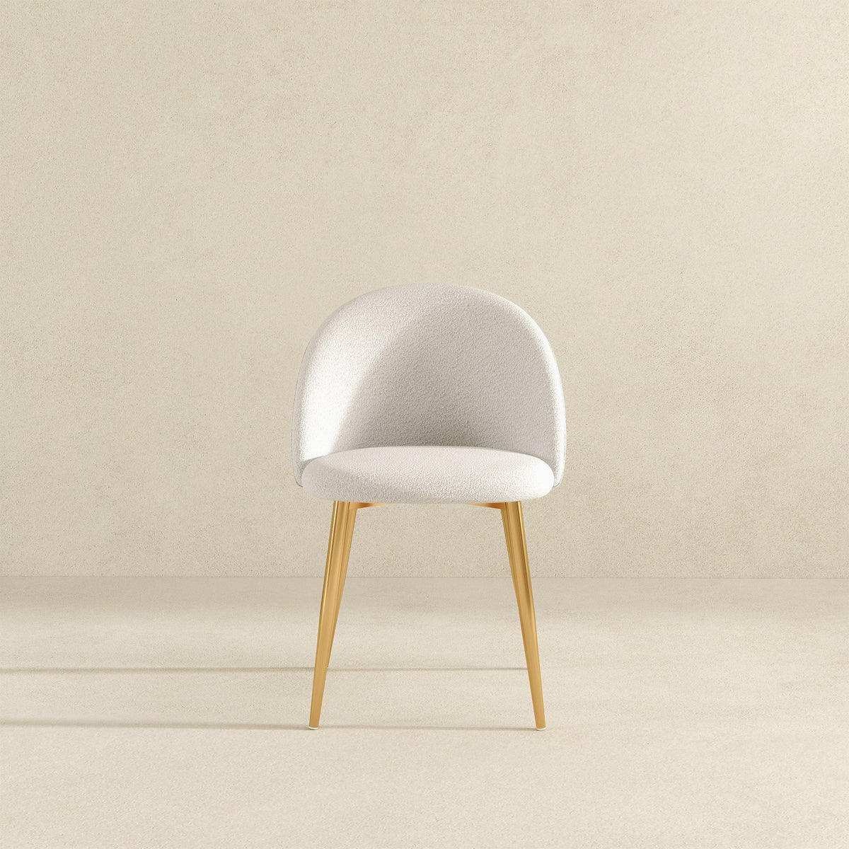 Marion Mid Century Modern Dining Chair (Set of 2) Cream Boucle from Ashcroft Furniture - Luna Furniture