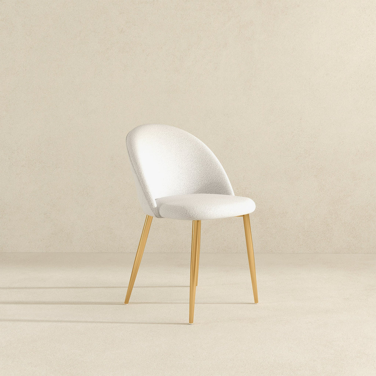 Marion Mid Century Modern Dining Chair (Set of 2) Cream Boucle from Ashcroft Furniture - Luna Furniture