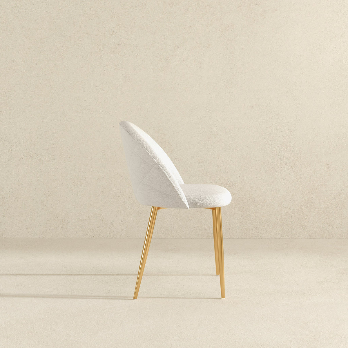 Marion Mid Century Modern Dining Chair (Set of 2) Cream Boucle from Ashcroft Furniture - Luna Furniture