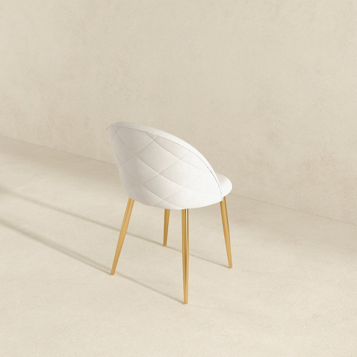 Marion Mid Century Modern Dining Chair (Set of 2) Cream Boucle from Ashcroft Furniture - Luna Furniture