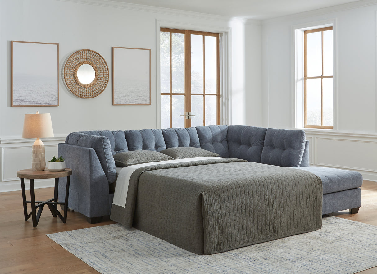 Marleton Denim 2-Piece Sleeper Sectional with Ottoman from Ashley - Luna Furniture