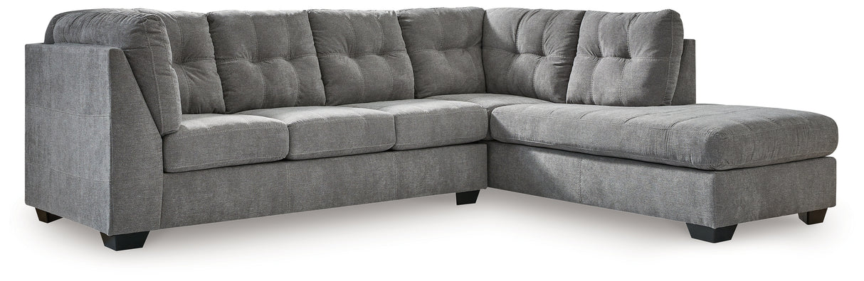 Marleton Gray 2-Piece Sectional with Ottoman from Ashley - Luna Furniture