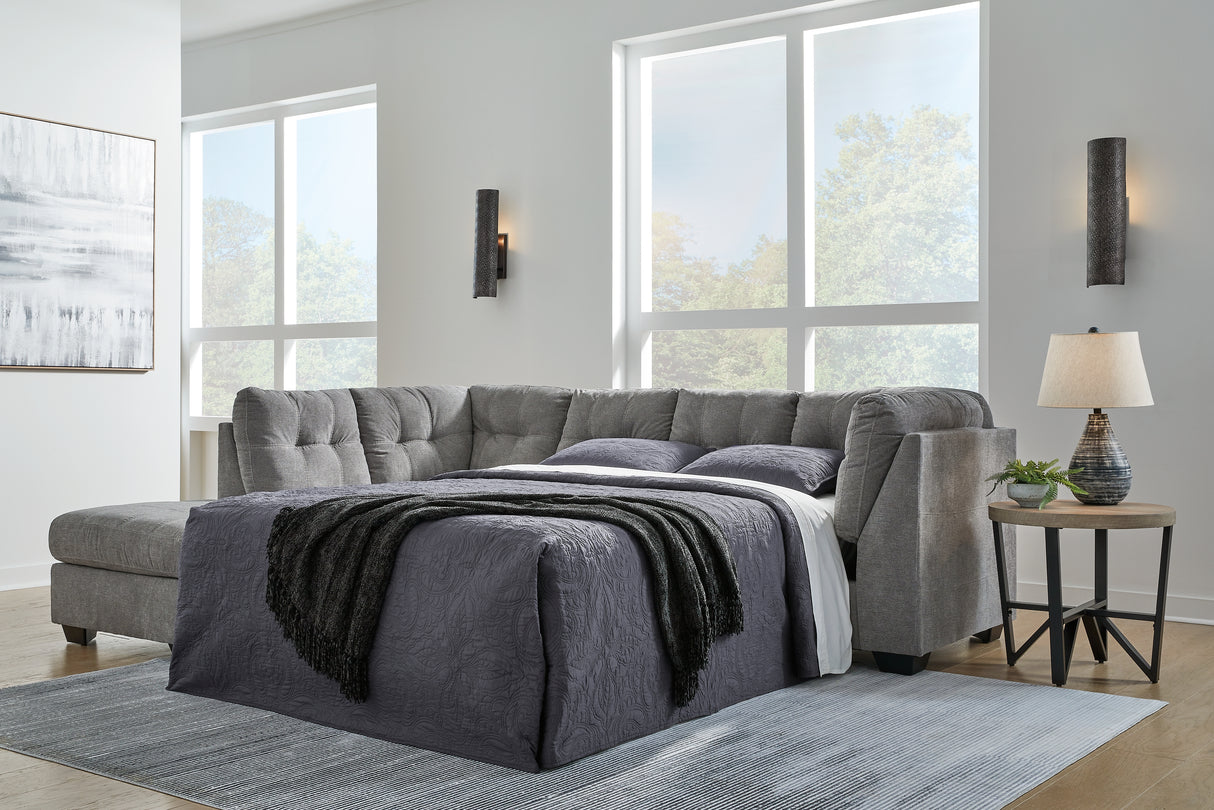 Marleton Gray 2-Piece Sleeper Sectional with Ottoman from Ashley Furniture - Luna Furniture