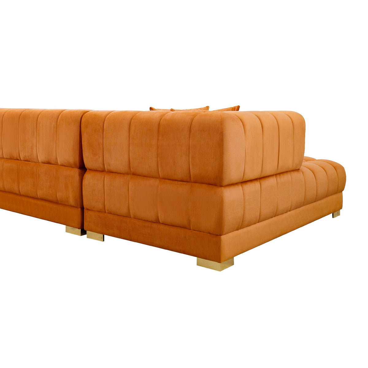 Marlow Cognac Velvet U Shape Corner Sofa from Ashcroft Furniture - Luna Furniture