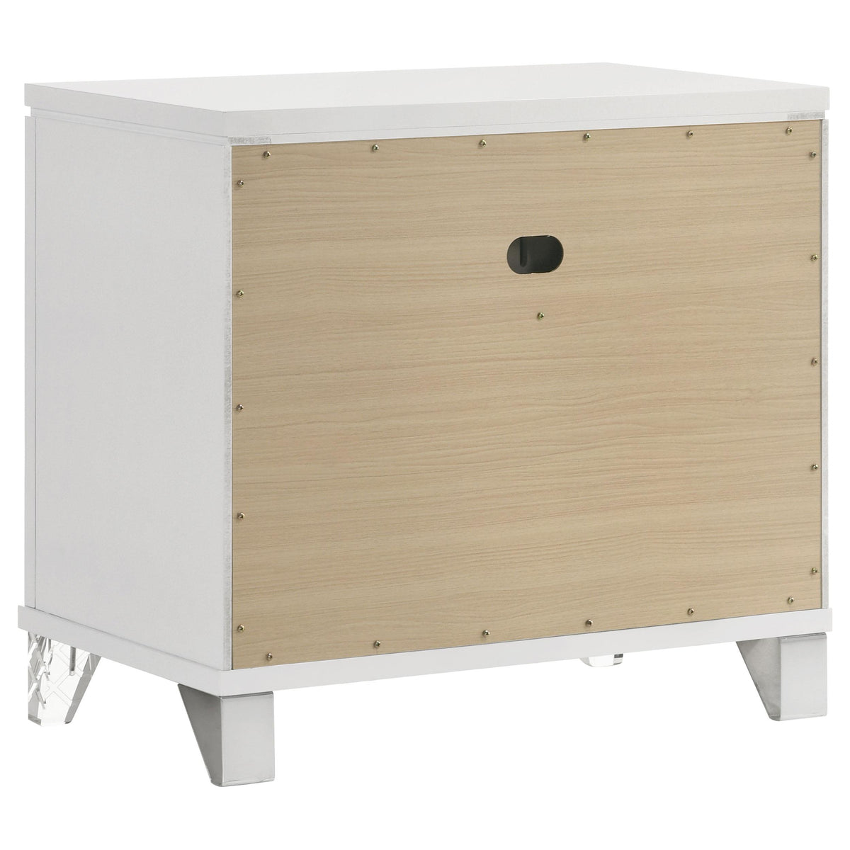 Marmore White 2-Drawer Nightstand from Coaster - Luna Furniture