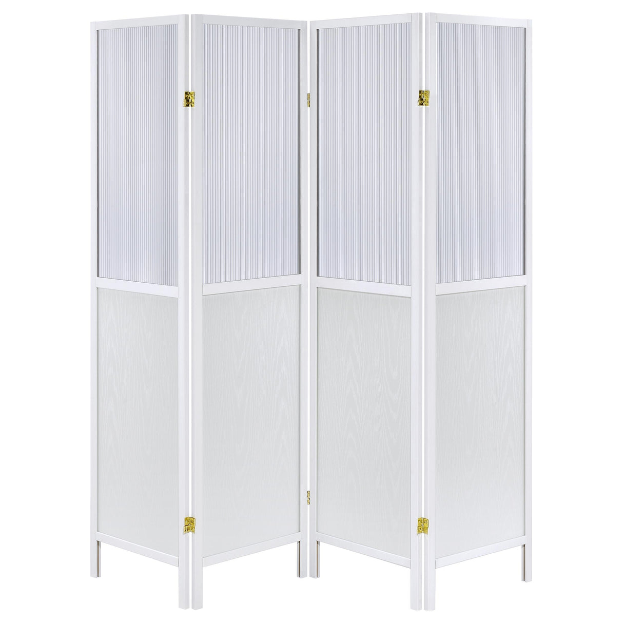 Mattison White 4-Panel Room Divider Folding Shoji Screen from Coaster - Luna Furniture