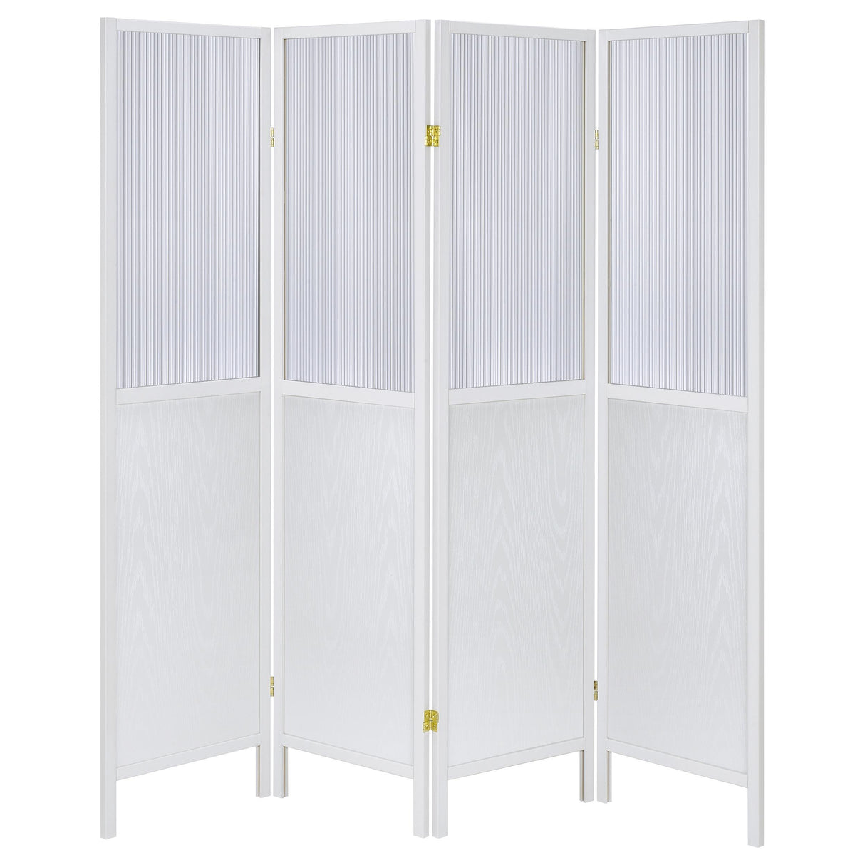 Mattison White 4-Panel Room Divider Folding Shoji Screen from Coaster - Luna Furniture