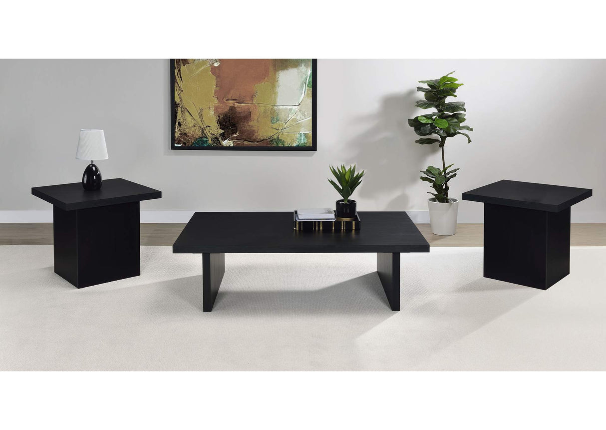 Max Black 3-Piece Rectangular Coffee and End Table Set from Coaster - Luna Furniture
