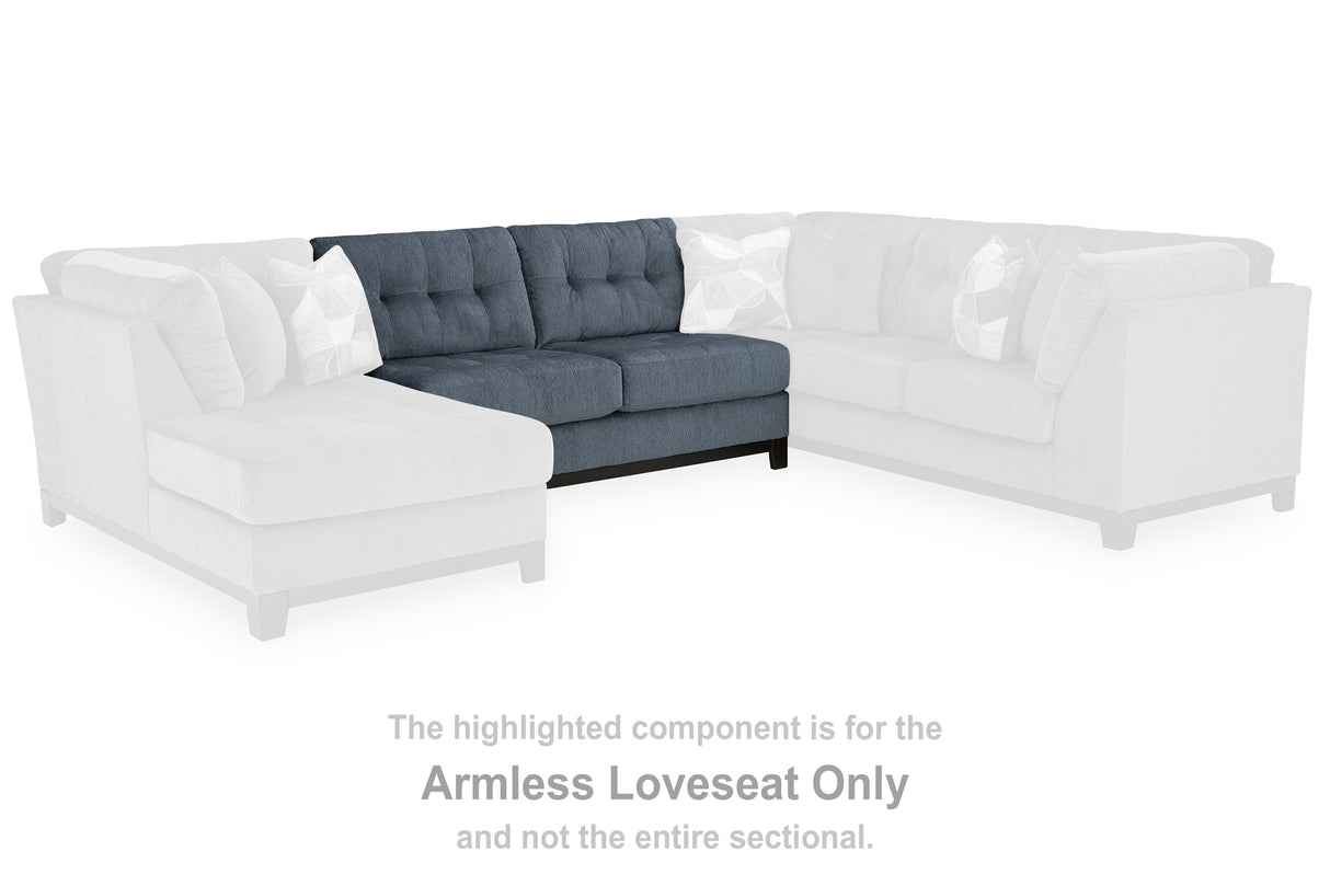 Maxon Place Navy Armless Loveseat from Ashley - Luna Furniture
