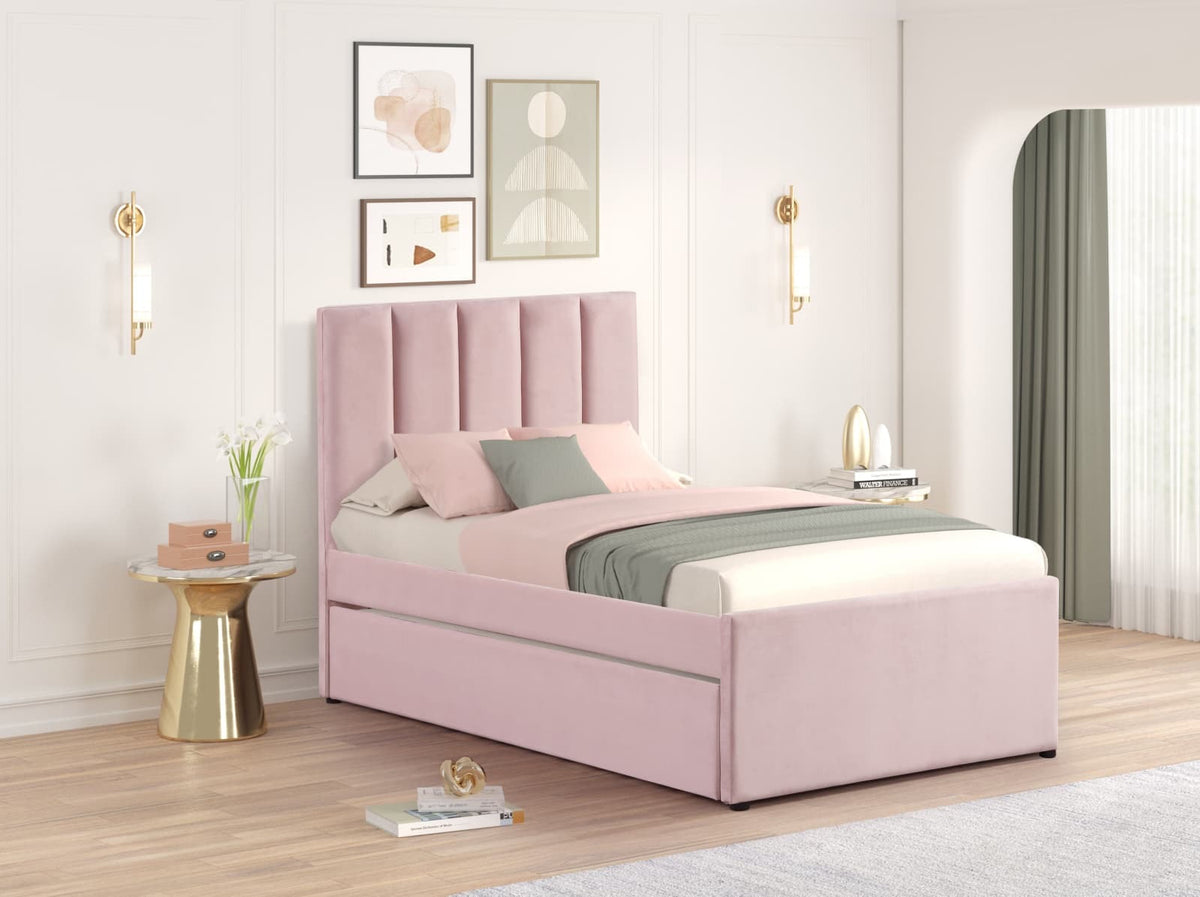 Maya Pink Full Platform Bed with Trundle from Happy Homes - Luna Furniture