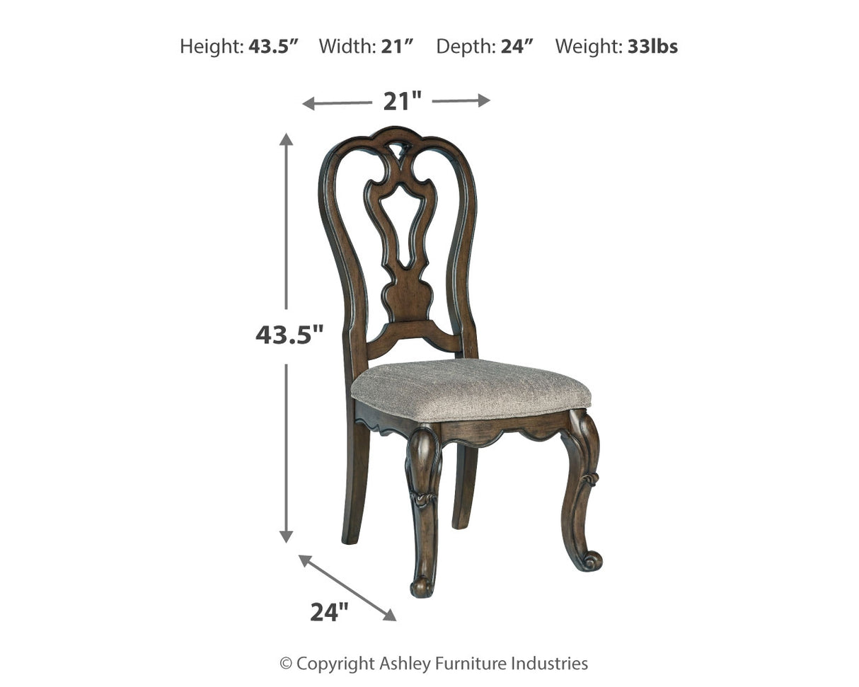 Maylee Dark Brown Dining Table and 6 Chairs from Ashley Furniture - Luna Furniture
