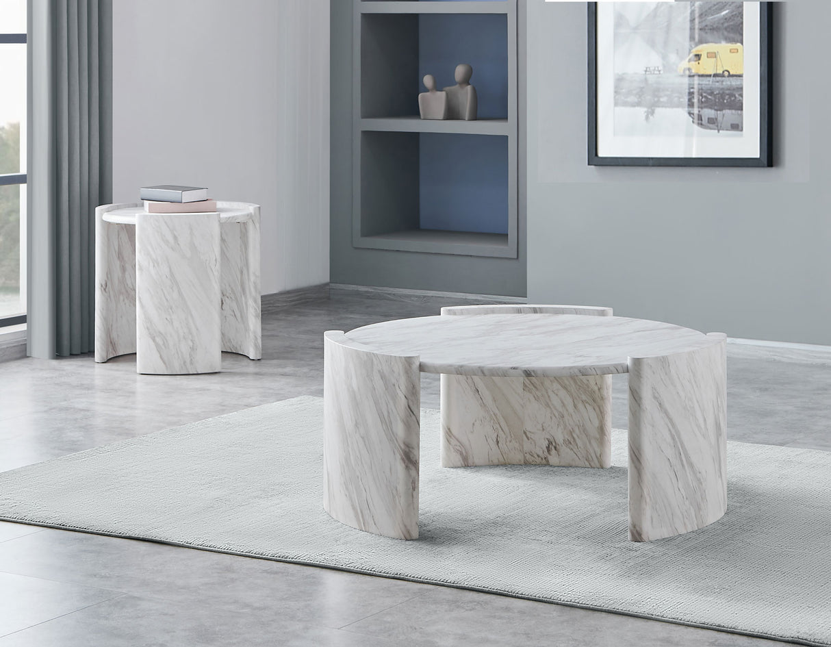 Merino Faux-Marble Round Cocktail Table from Steve Silver - Luna Furniture