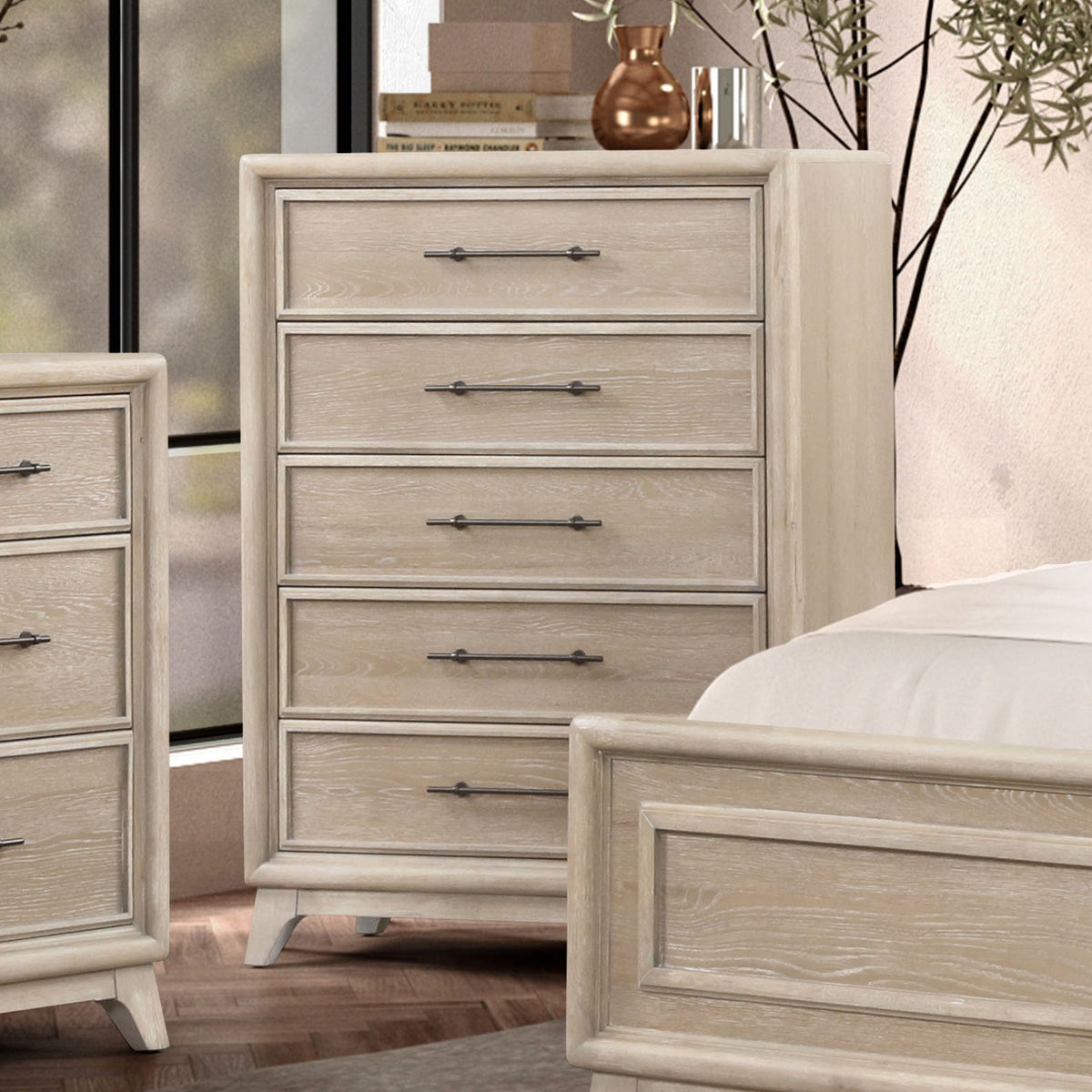 Midhurst Oak Transitional Bedroom Set from Furniture of America - Luna Furniture