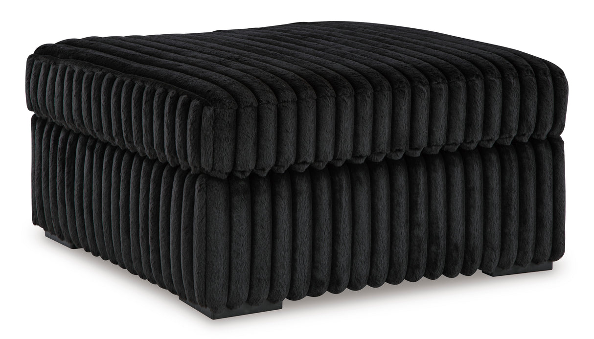 Midnight-Madness Onyx LAF Chase Sectional and Ottoman from Ashley - Luna Furniture