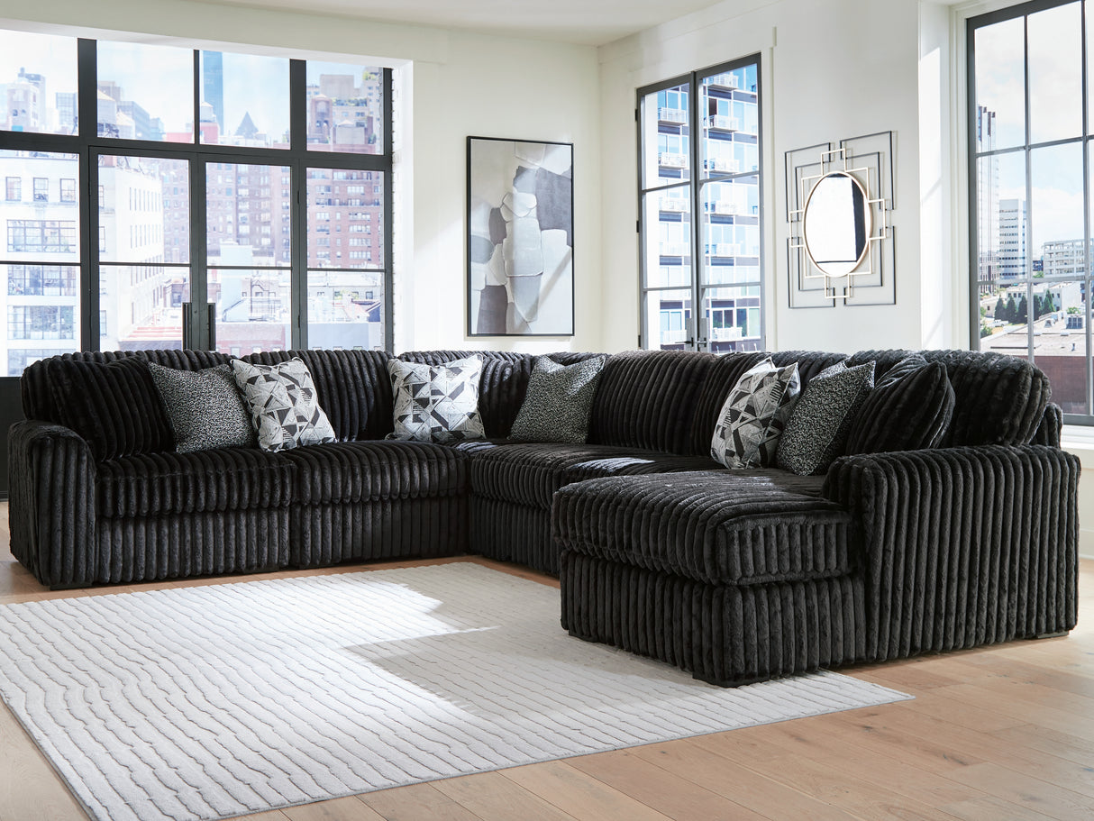 Midnight-Madness 6-Piece Sectional with Chaise from Ashley - Luna Furniture