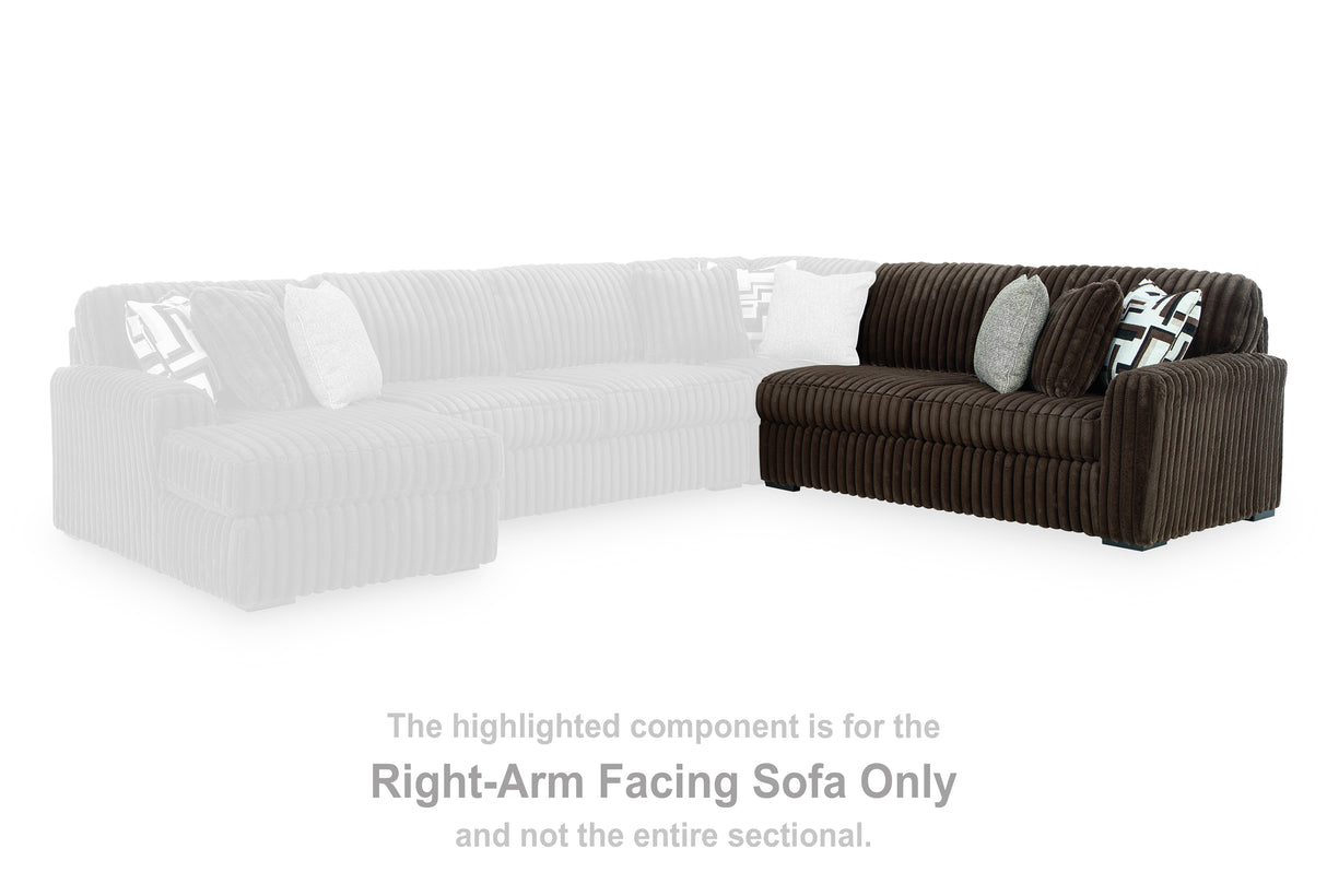 Midnight-Madness Chocolate Right-Arm Facing Sofa from Ashley Furniture - Luna Furniture