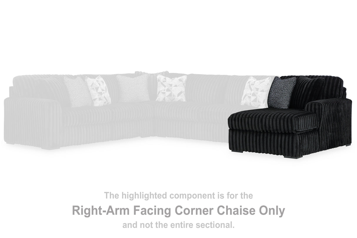 Midnight-Madness Onyx Right-Arm Facing Corner Chaise from Ashley - Luna Furniture