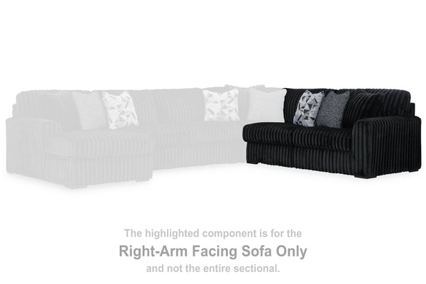 Midnight-Madness Onyx Right-Arm Facing Sofa