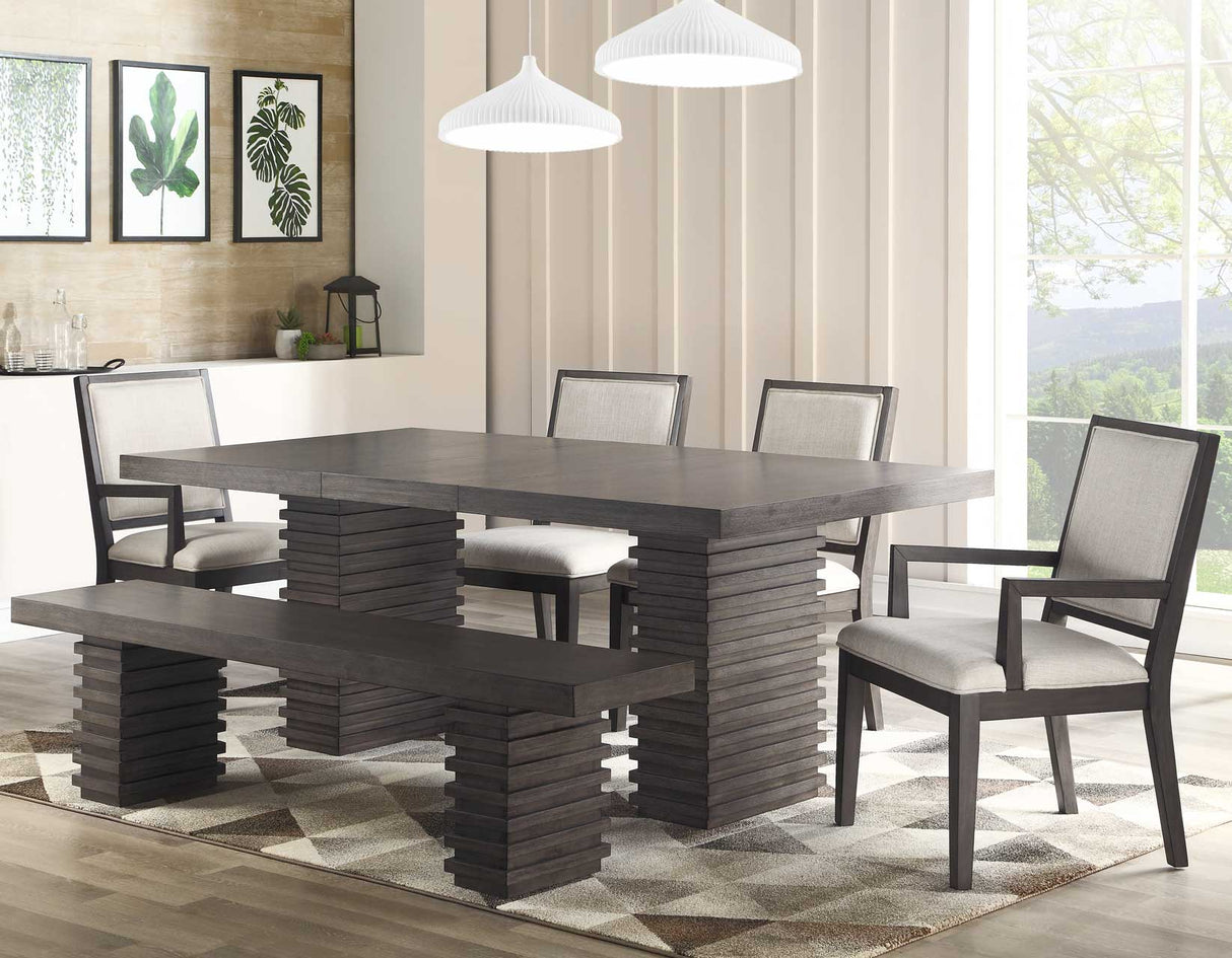 Mila Washed Gray Dining Room Set from Steve Silver - Luna Furniture