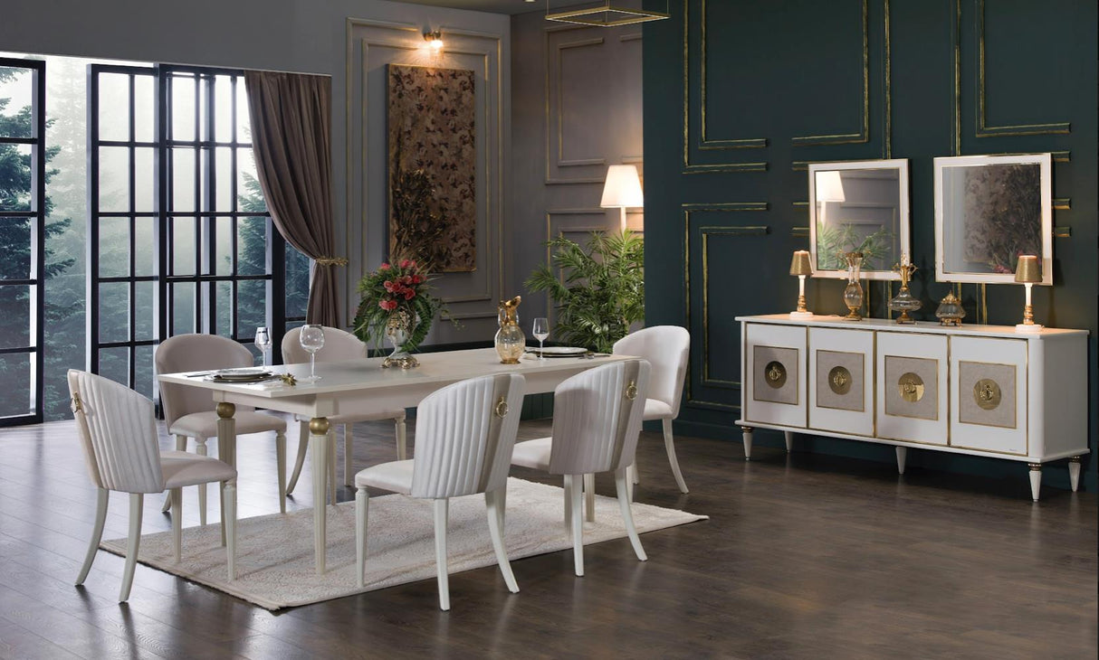 Mistral Opak White/Leather Console/Buffet from Bellona - Luna Furniture