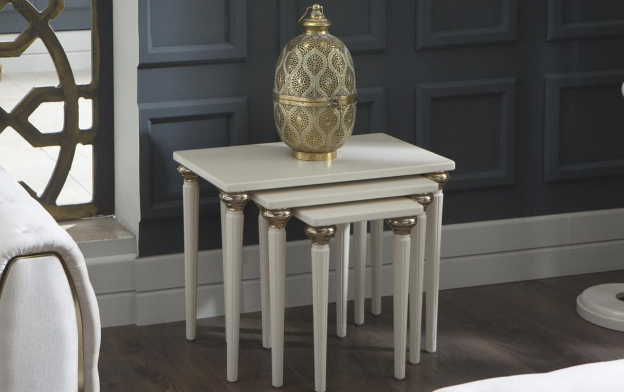 Mistral Opak White Nesting Table from Bellona - Luna Furniture