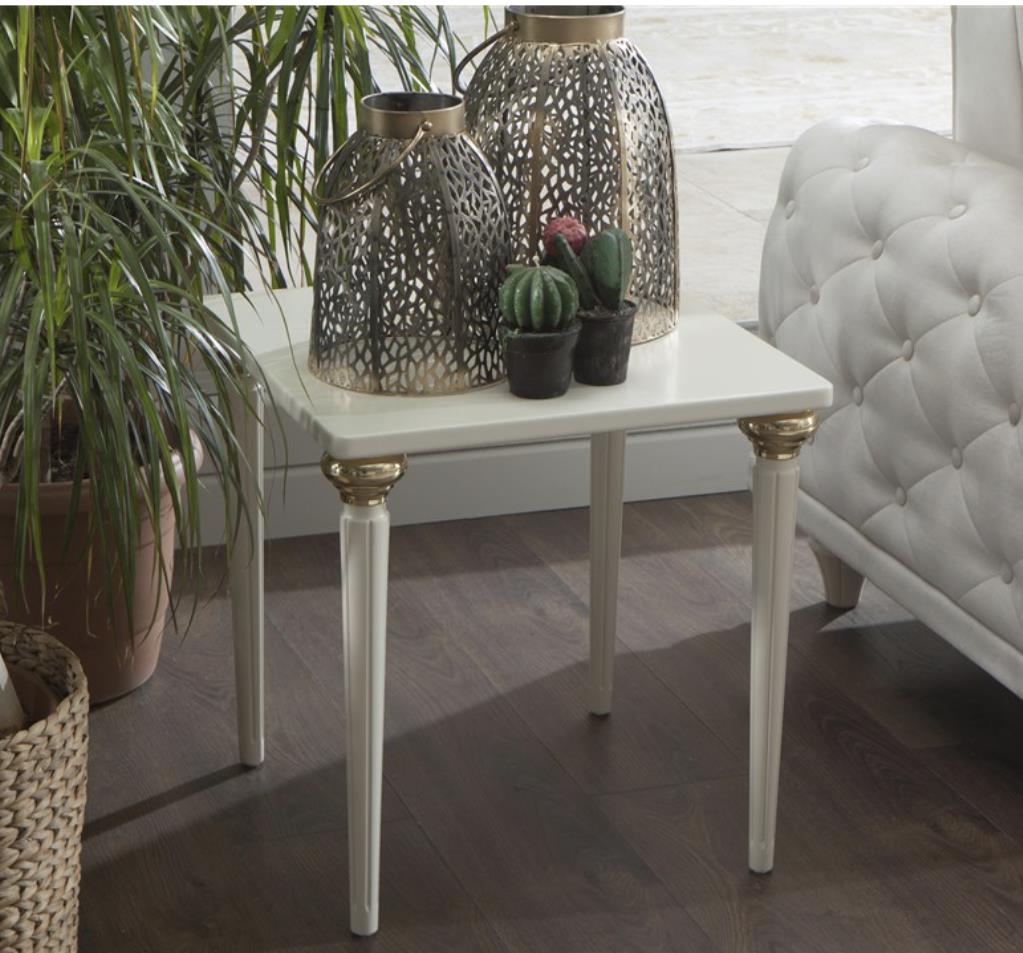 Mistral Opak White Side Table from Bellona - Luna Furniture