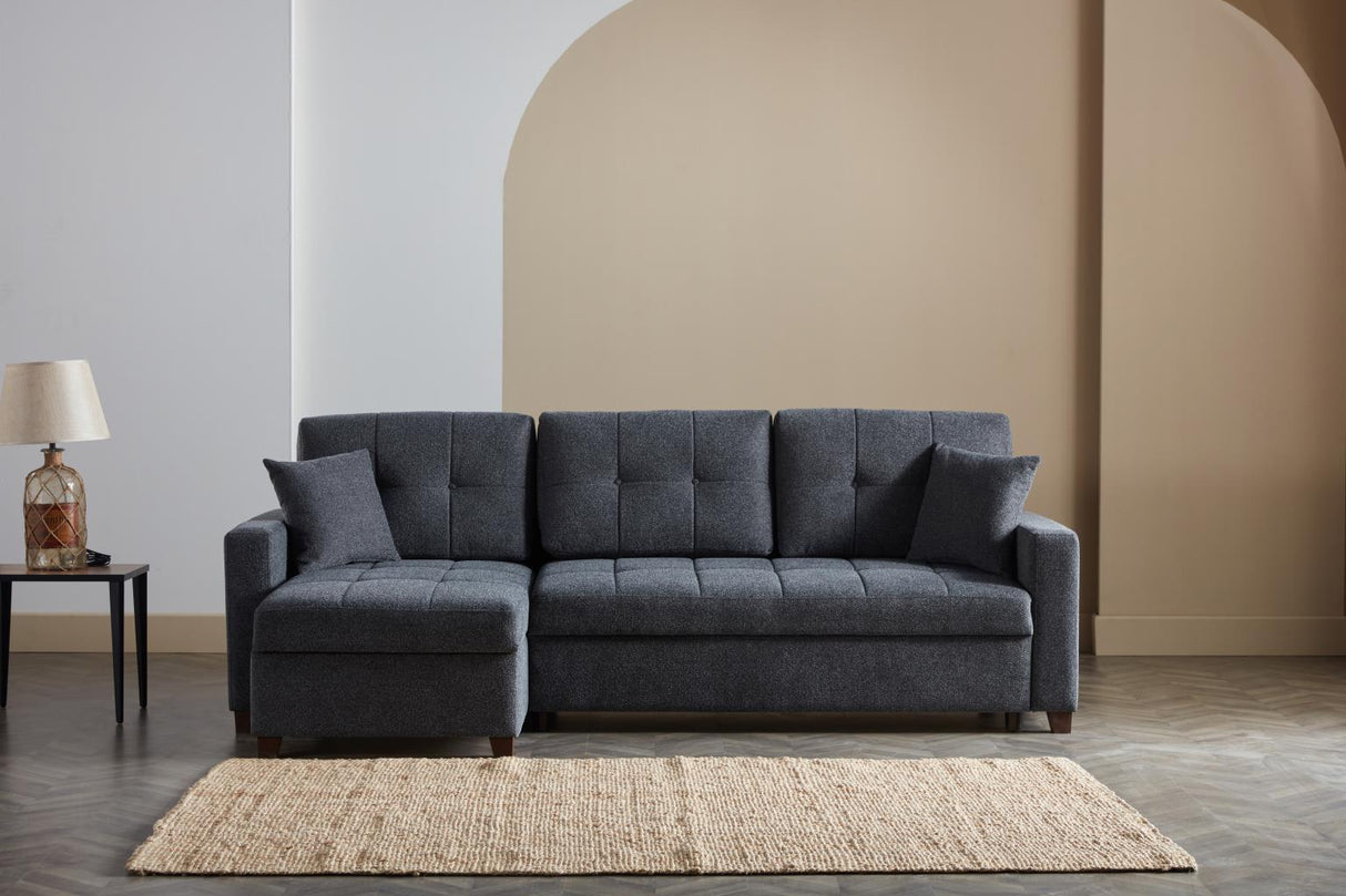 Mocca Dupont Anthracite Storage Sleeper Sofa Chaise from Bellona - Luna Furniture