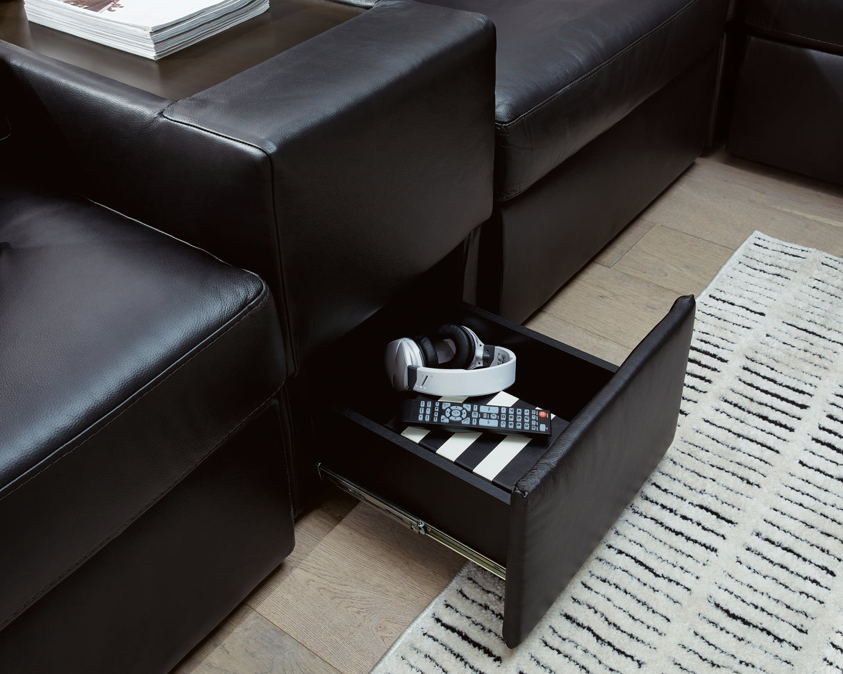 ModMax II Black 8-Piece Sectional with RAF Chaise and Storage Consoles from Ashley - Luna Furniture
