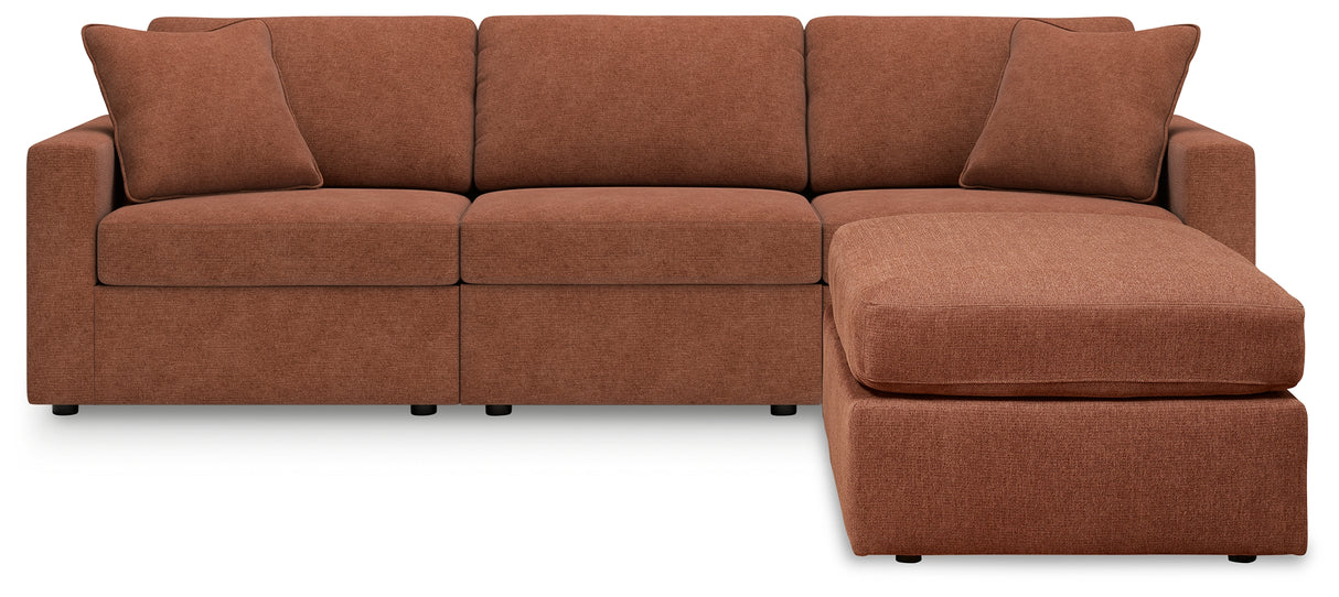 Modmax 3-Piece Sectional with Ottoman in Spice from Ashley - Luna Furniture