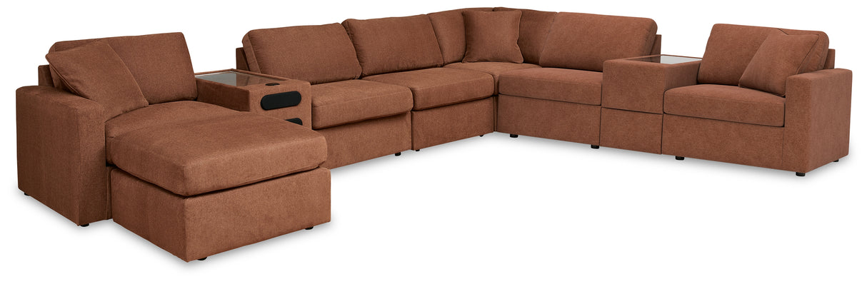 Modmax 8-Piece Sectional with Ottoman in Spice from Ashley - Luna Furniture