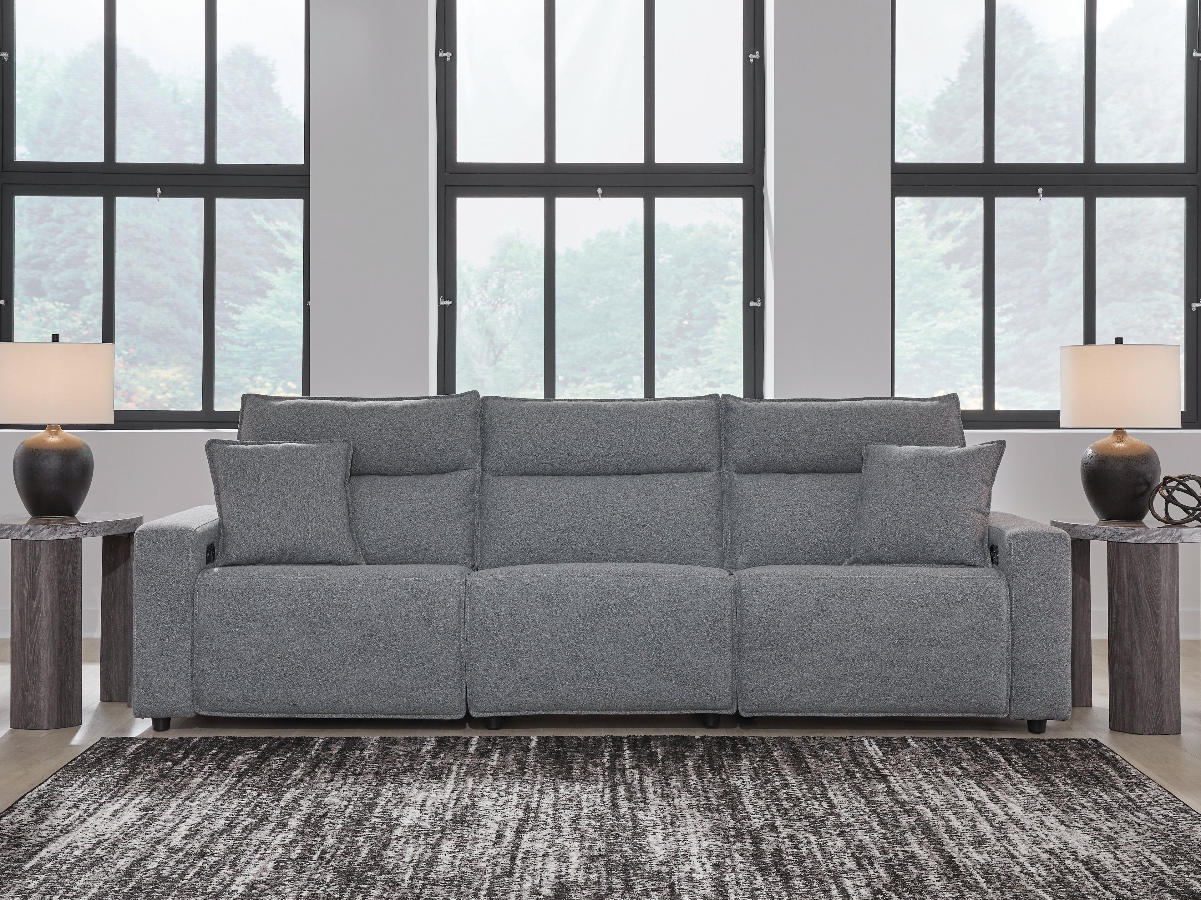 Ashley Modmax II Salt and Pepper 3-Piece Power Reclining Modular