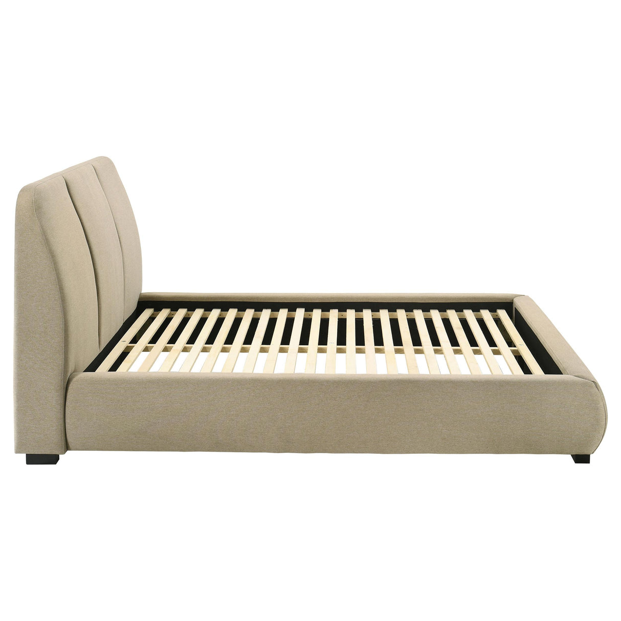 Mokena Brown Upholstered California King Platform Bed from Coaster - Luna Furniture