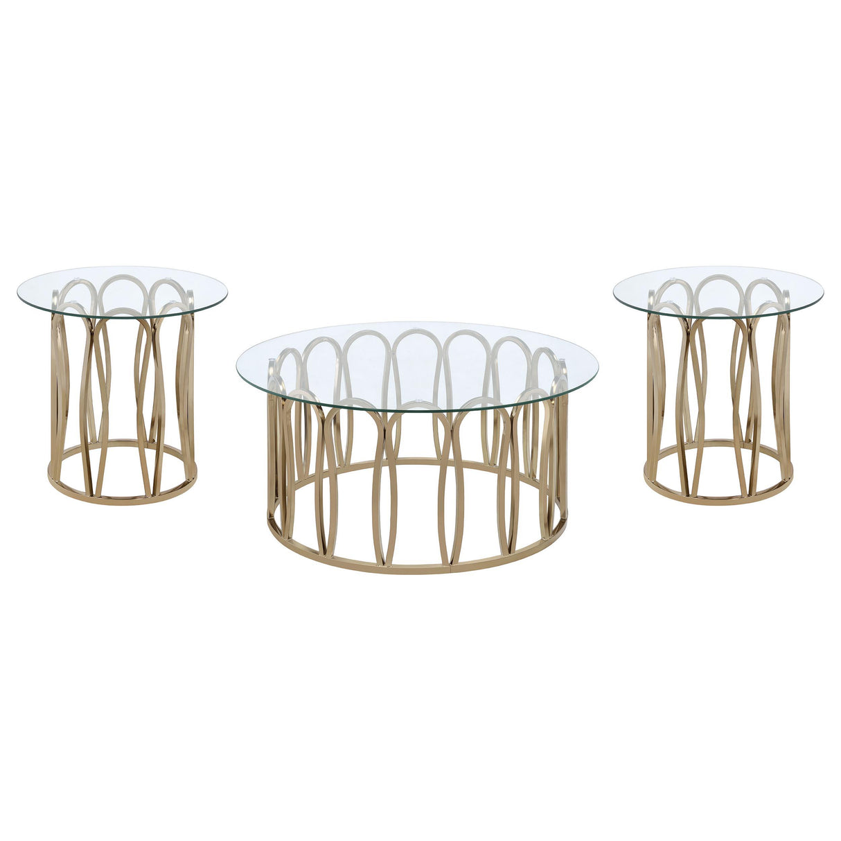 Monett Chocolate Chrome 3-Piece Coffee and End Table Set from Coaster - Luna Furniture