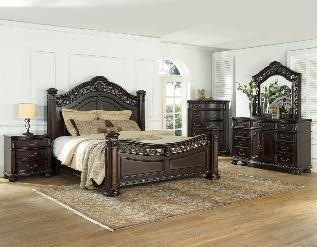 Monte Carlo Cherry Poster Bedroom Set from Steve Silver - Luna Furniture
