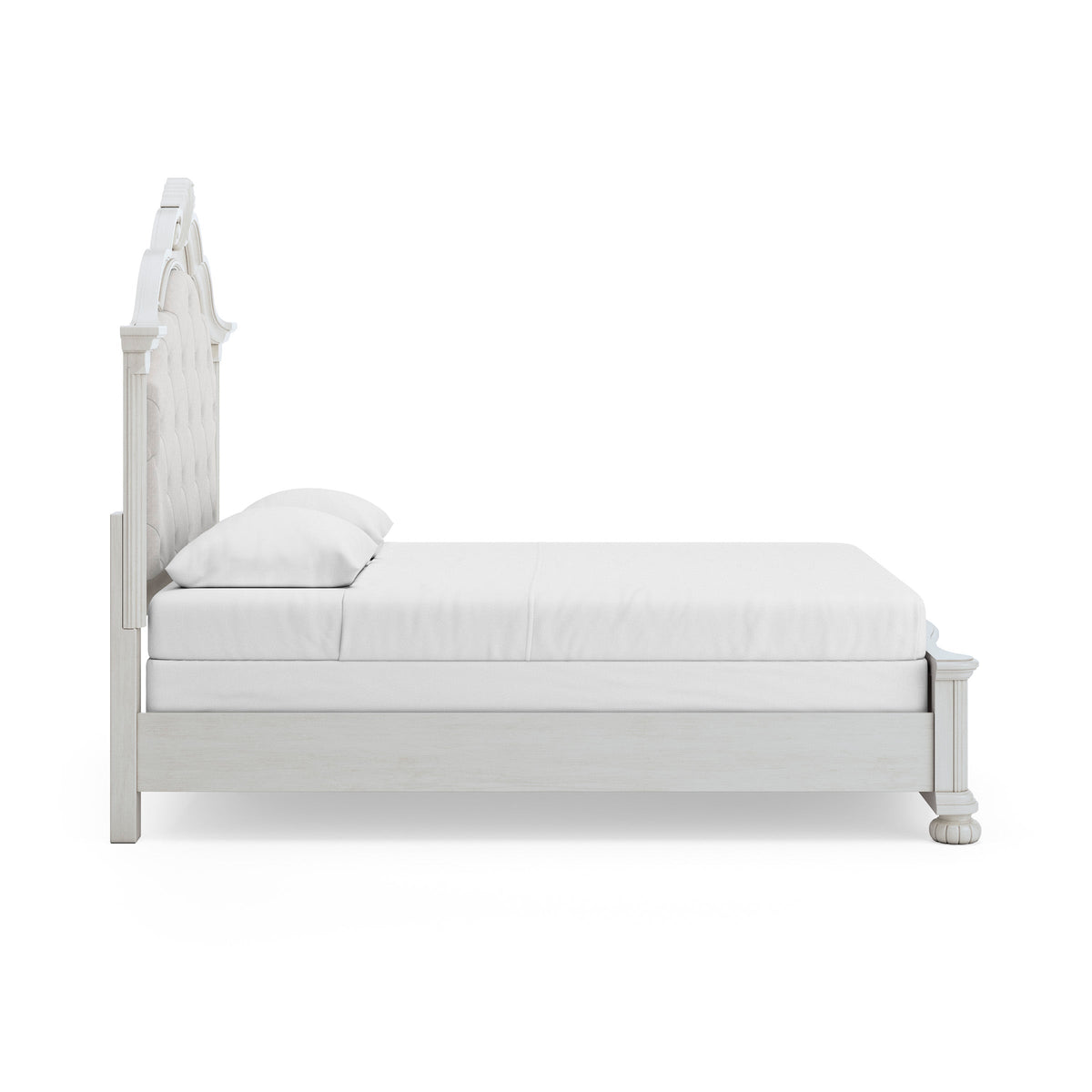 Montelaine Antique White Upholstered Panel Bedroom Set from Ashley - Luna Furniture