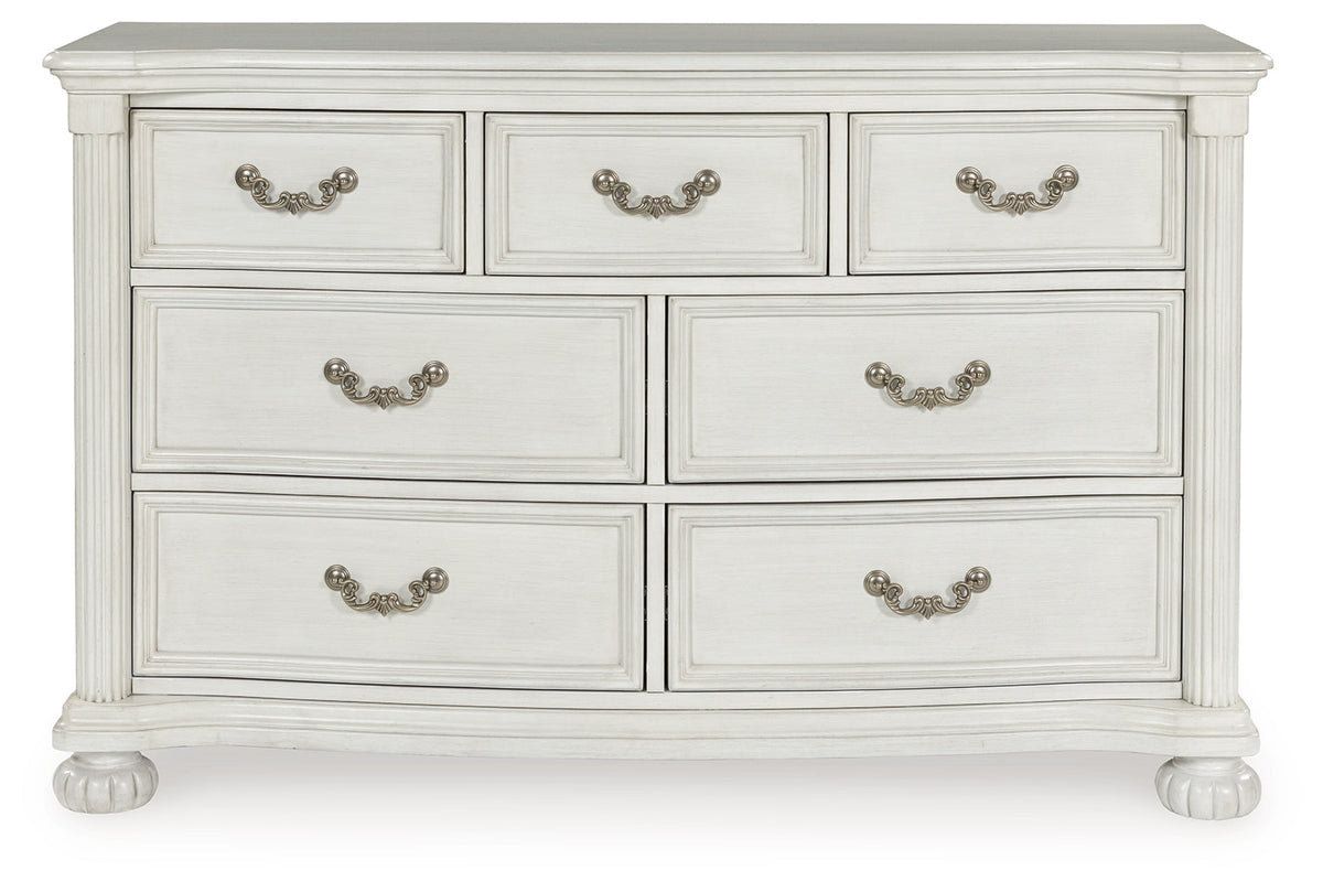 Montelaine Antique White Upholstered Panel Bedroom Set from Ashley - Luna Furniture