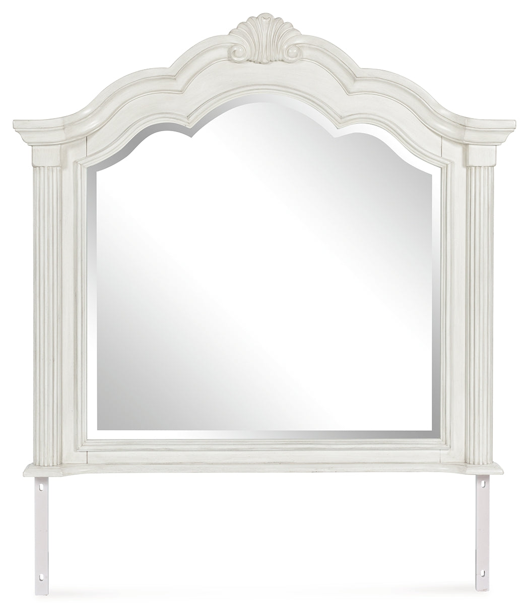 Montelaine Antique White Upholstered Panel Bedroom Set from Ashley - Luna Furniture