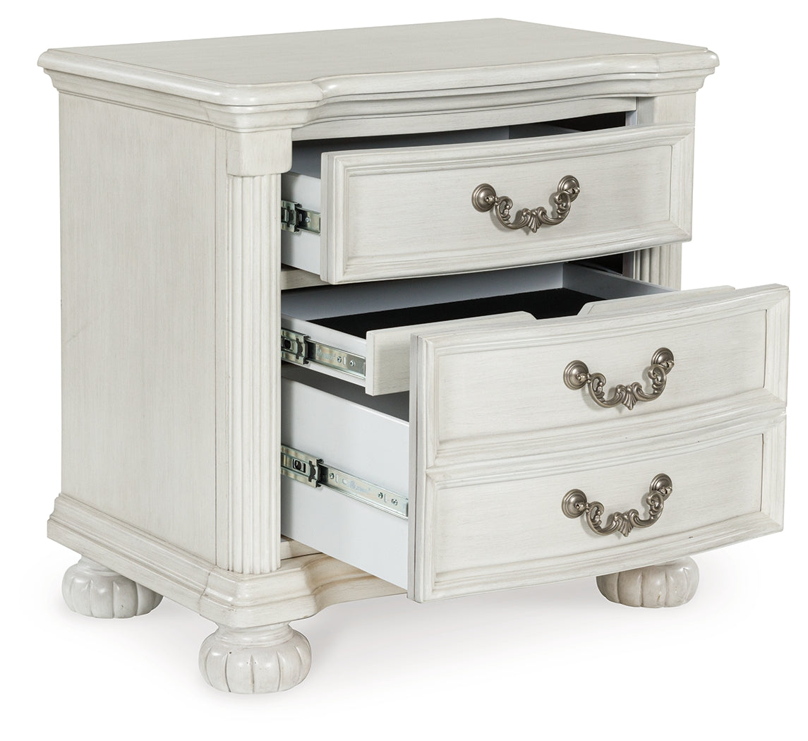 Montelaine Antique White Upholstered Panel Bedroom Set from Ashley - Luna Furniture