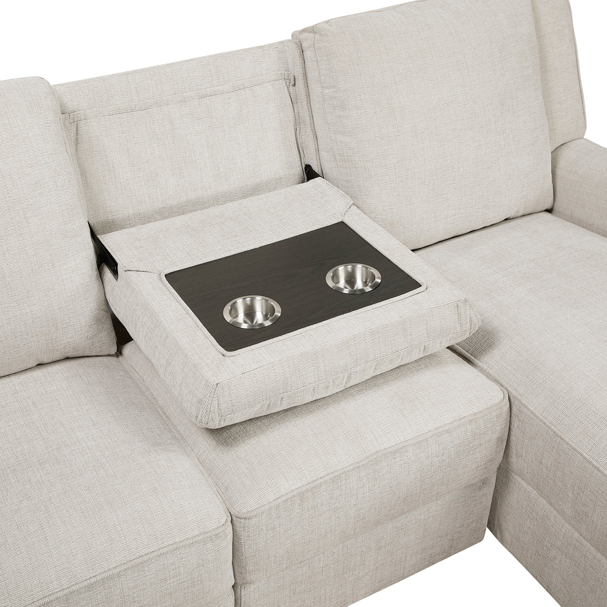 Monterey Beige Chenille Reclining Sectional with Right Chaise from Homelegance - Luna Furniture