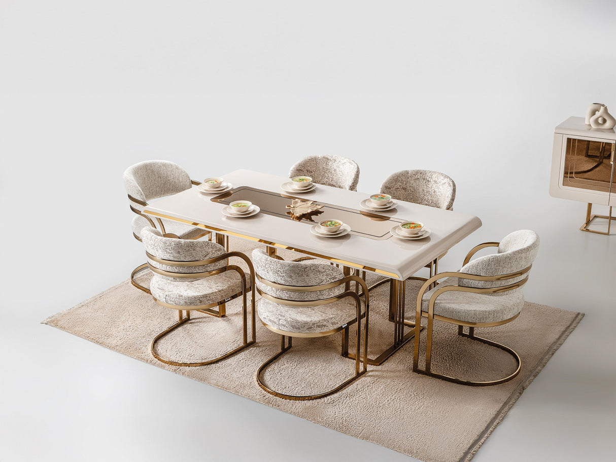 Monza Dining Table, Table 130" from Furnia - Luna Furniture