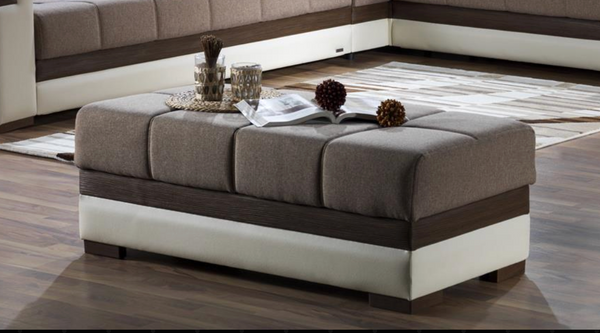 Moon Platin Mustard Ottoman